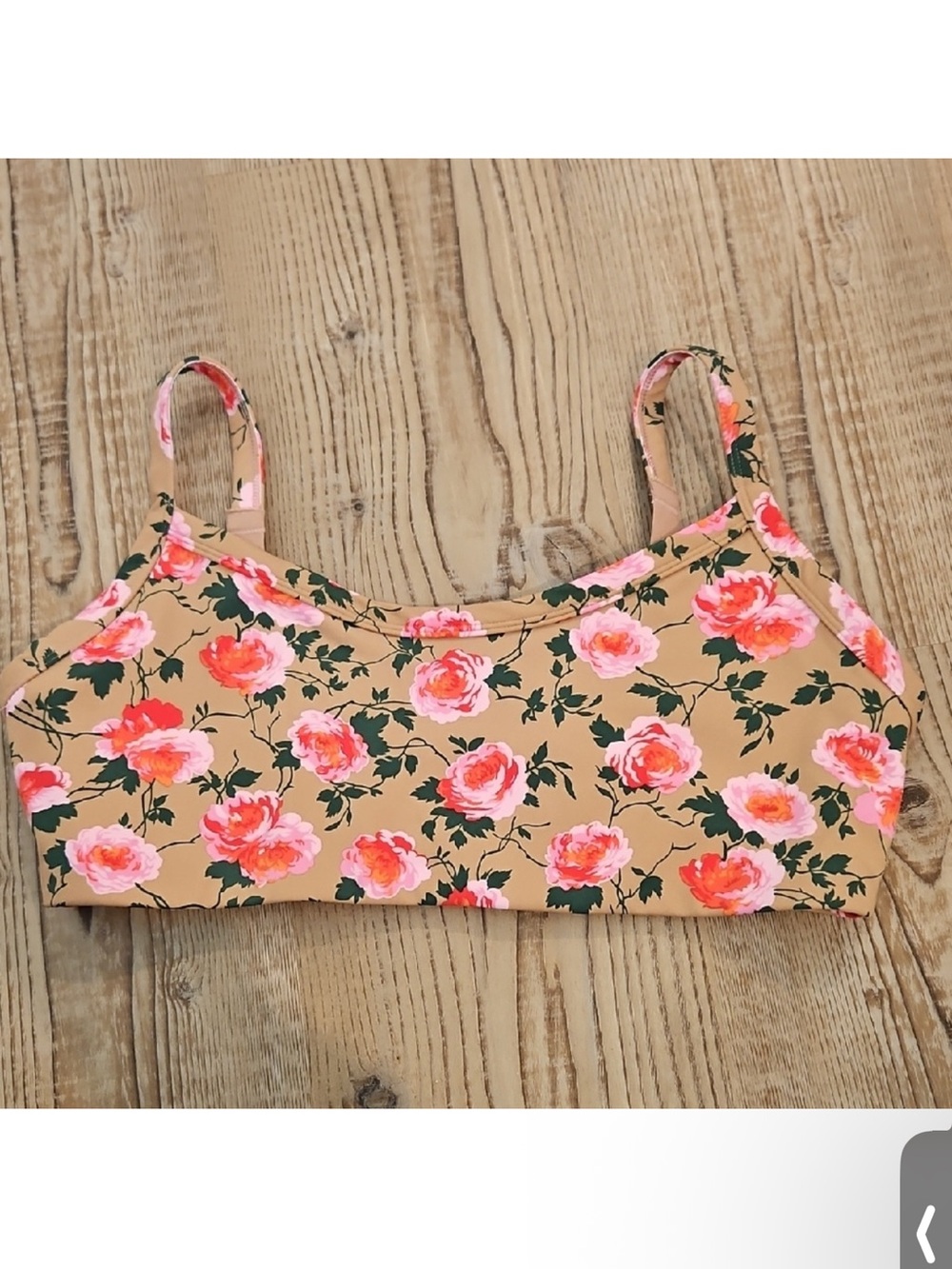 Aerie Offline Sports Bra Medium Stretch floral beige
